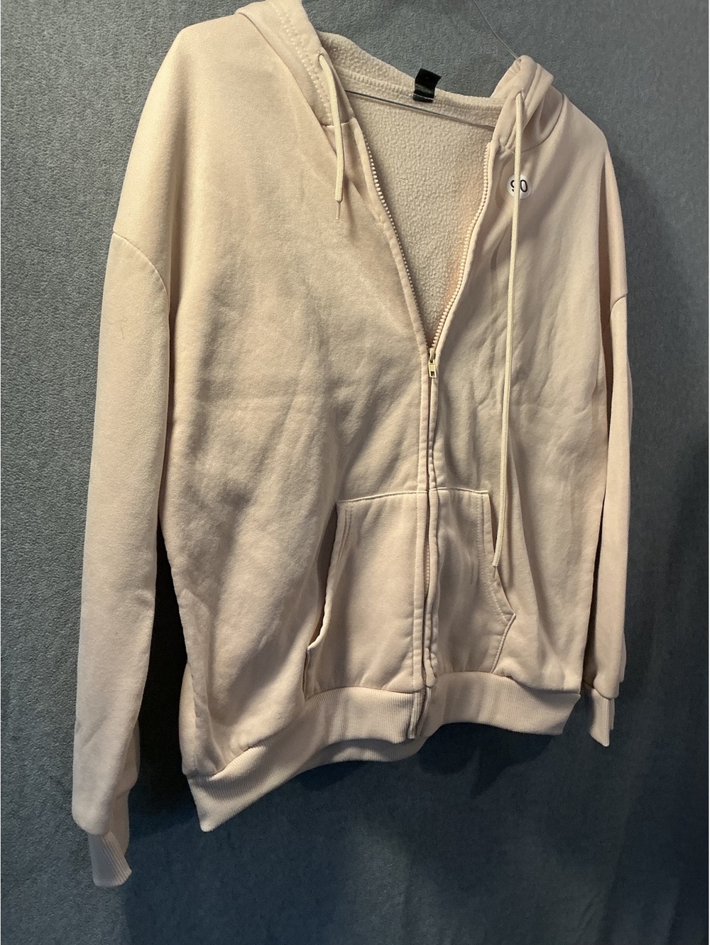 SHEIN Light Beige Zip Up Hoodie Size 44